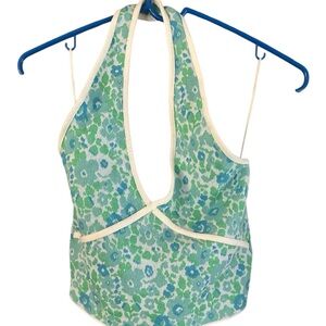 Zara Knit Floral Halter top 100% Cotton Size S